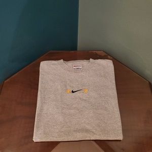 Nike Check Logo T-Shirt Grey/Yellow